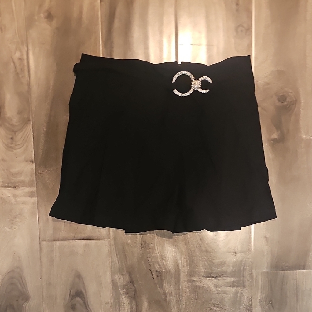 Elegant Black Skirt with Embellished Detail